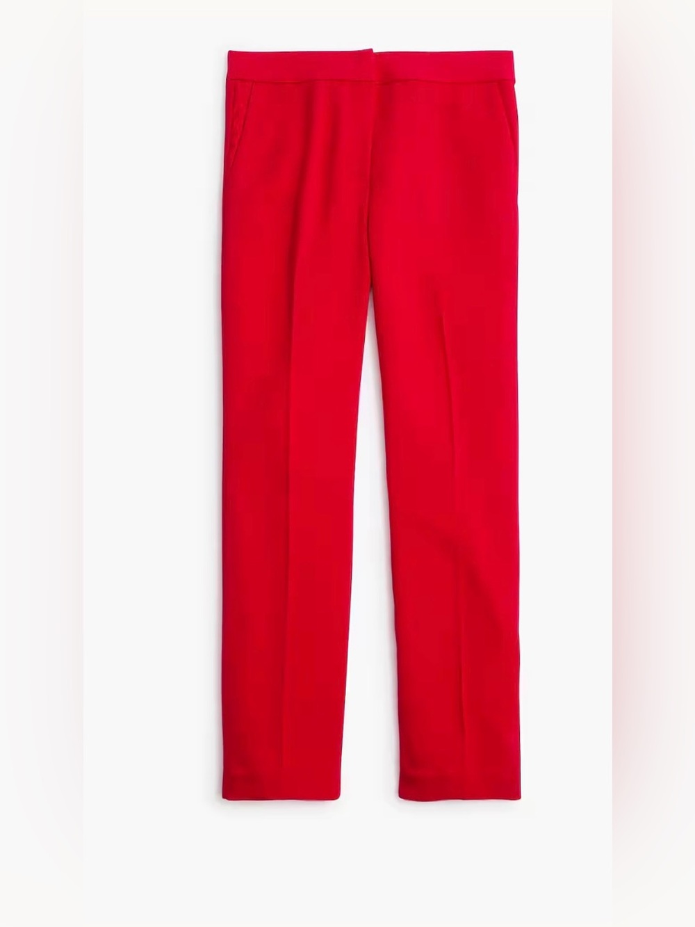 J. Crew Red Crepe Straight Leg Cropped Pants Size 8 NWT Style CG399